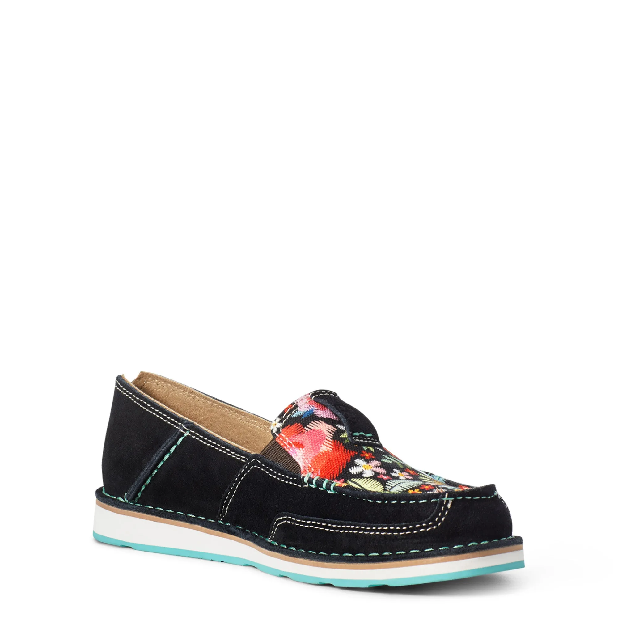 Ariat Black Suede Pop Floral Cruiser