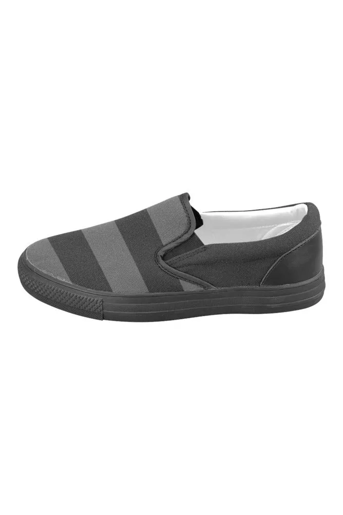 Black Stripes Men's Slip-on Canvas Shoes (Model 019)