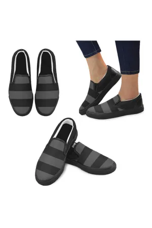 Black Stripes Men's Slip-on Canvas Shoes (Model 019)