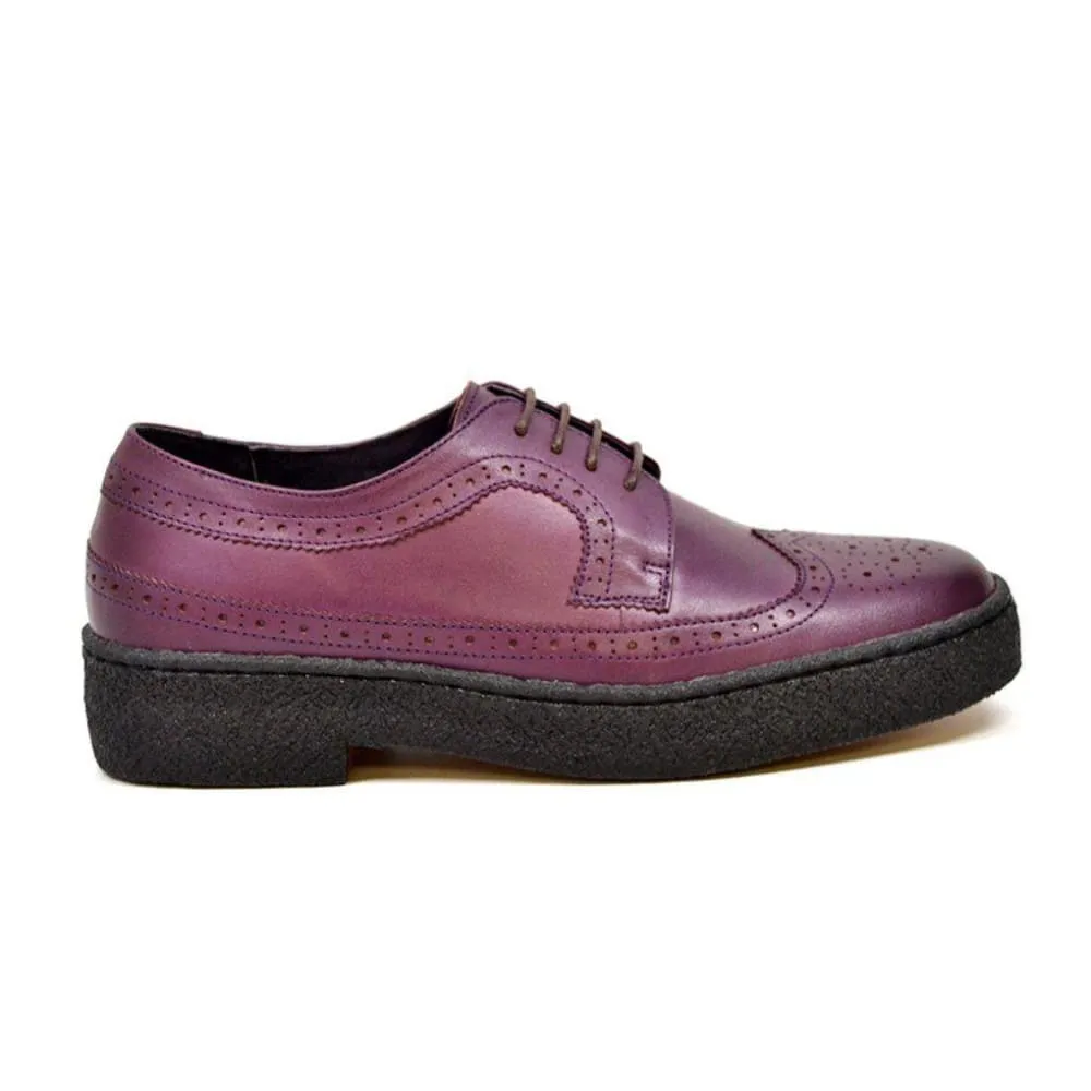 British Walkers Playboy Originals Wingtip Low Cut Men's Albergine Leather Oxfords