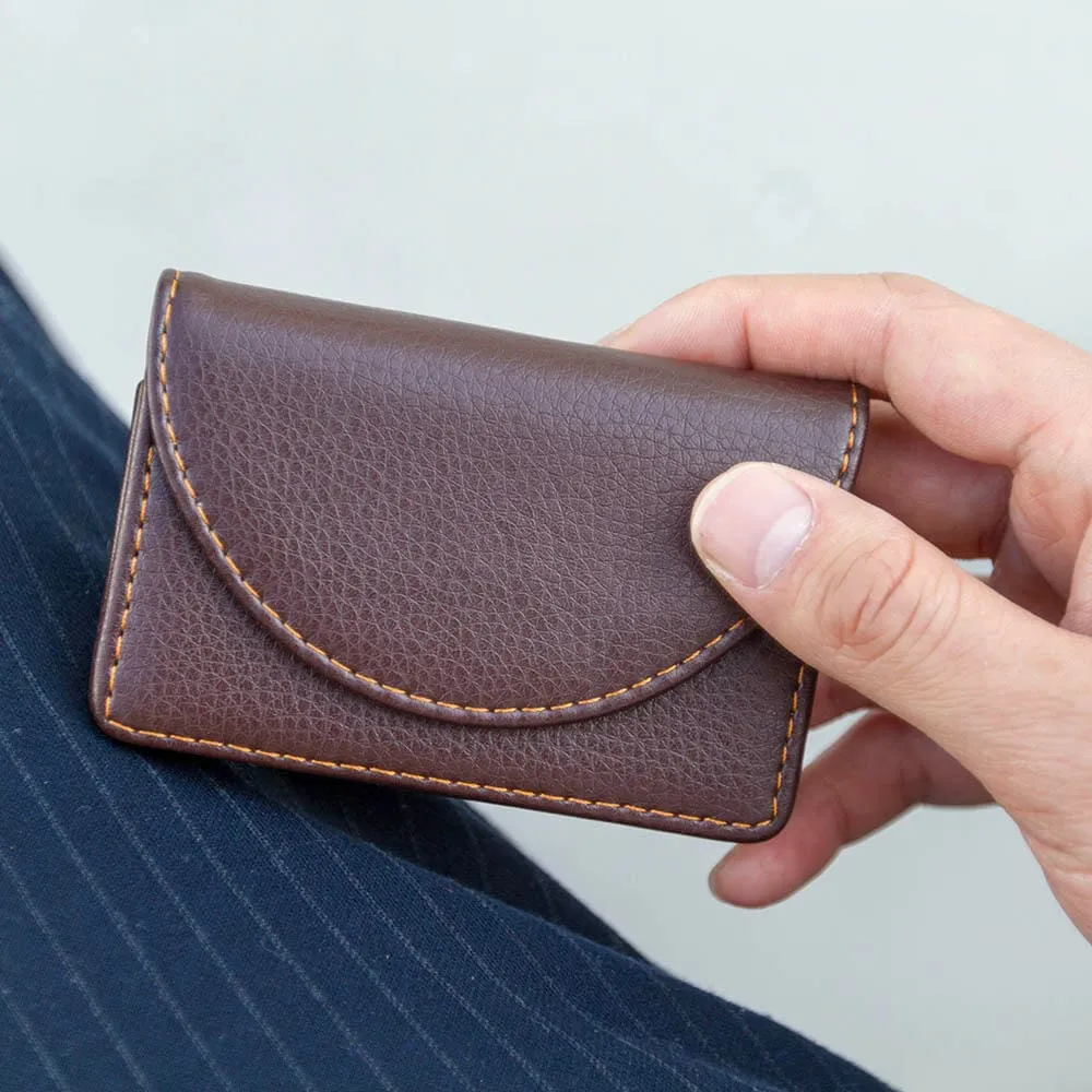 Brown Leather Card Holder Wallet