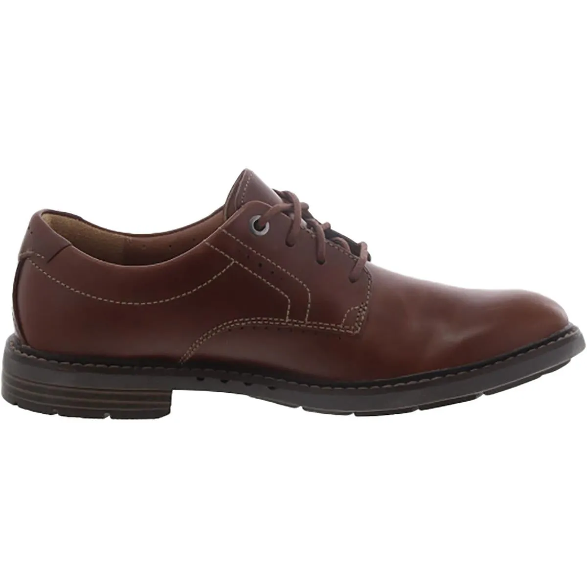 Clarks Mens Unelott Plain Leather Lace Up Oxfords