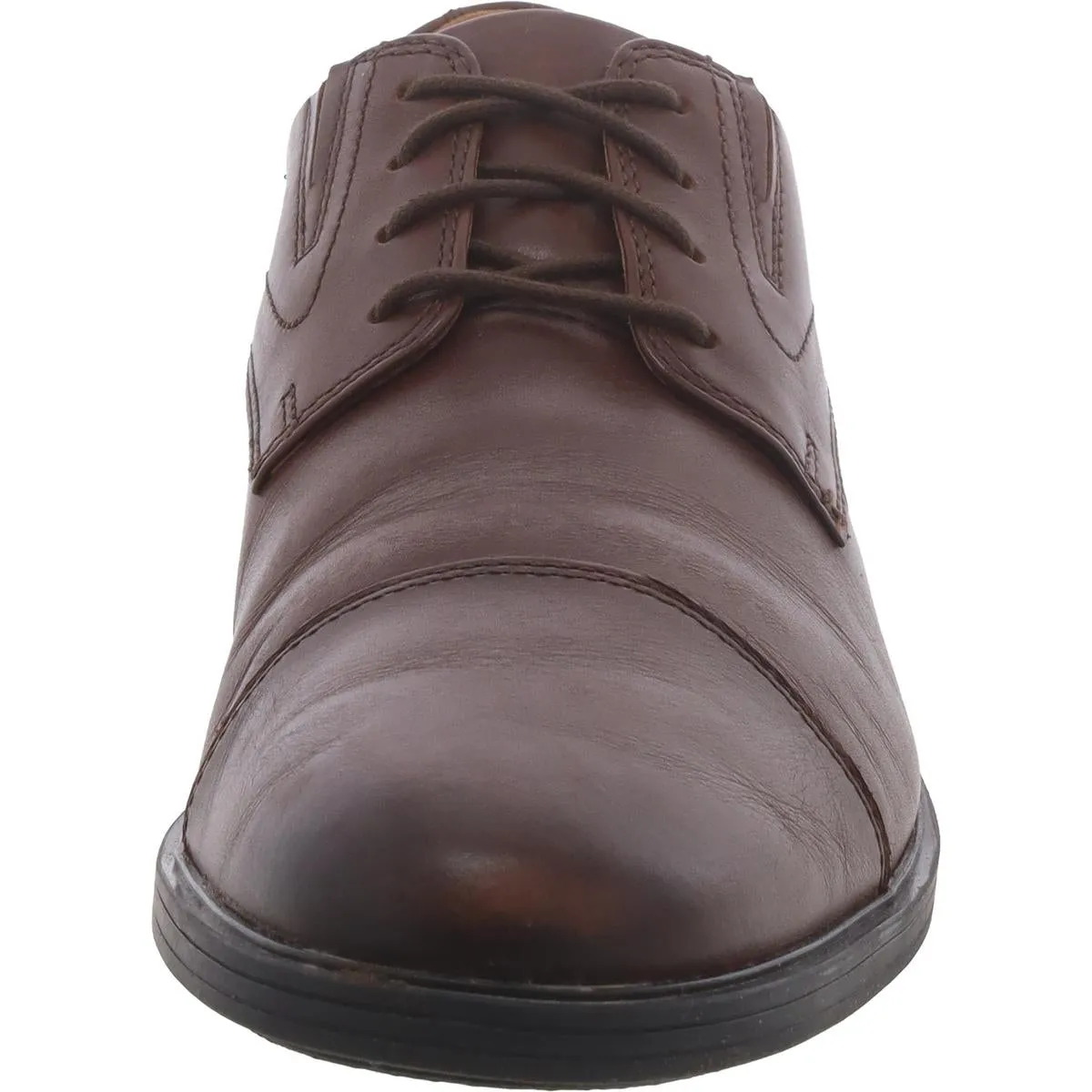 Clarks Mens Whiddon Cap Leather Round Toe Oxfords