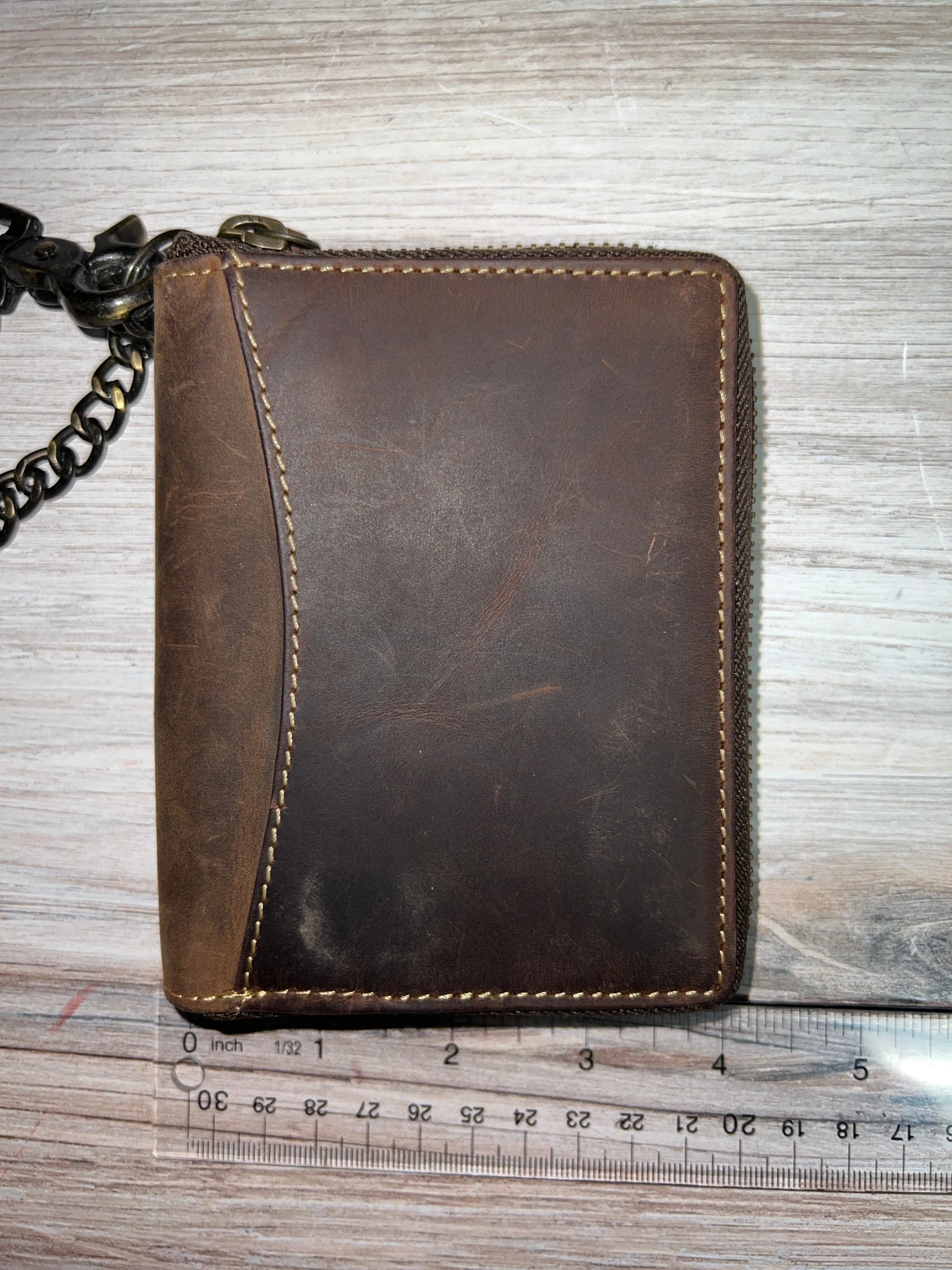 Classic Look Small Trucker Zip Wallet with Chain 51360