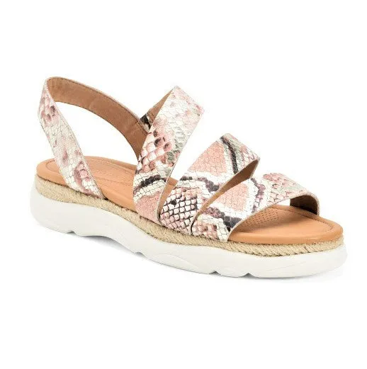 Corso Como Women's Snakeskin Embossed Leather Espadrille Sandals