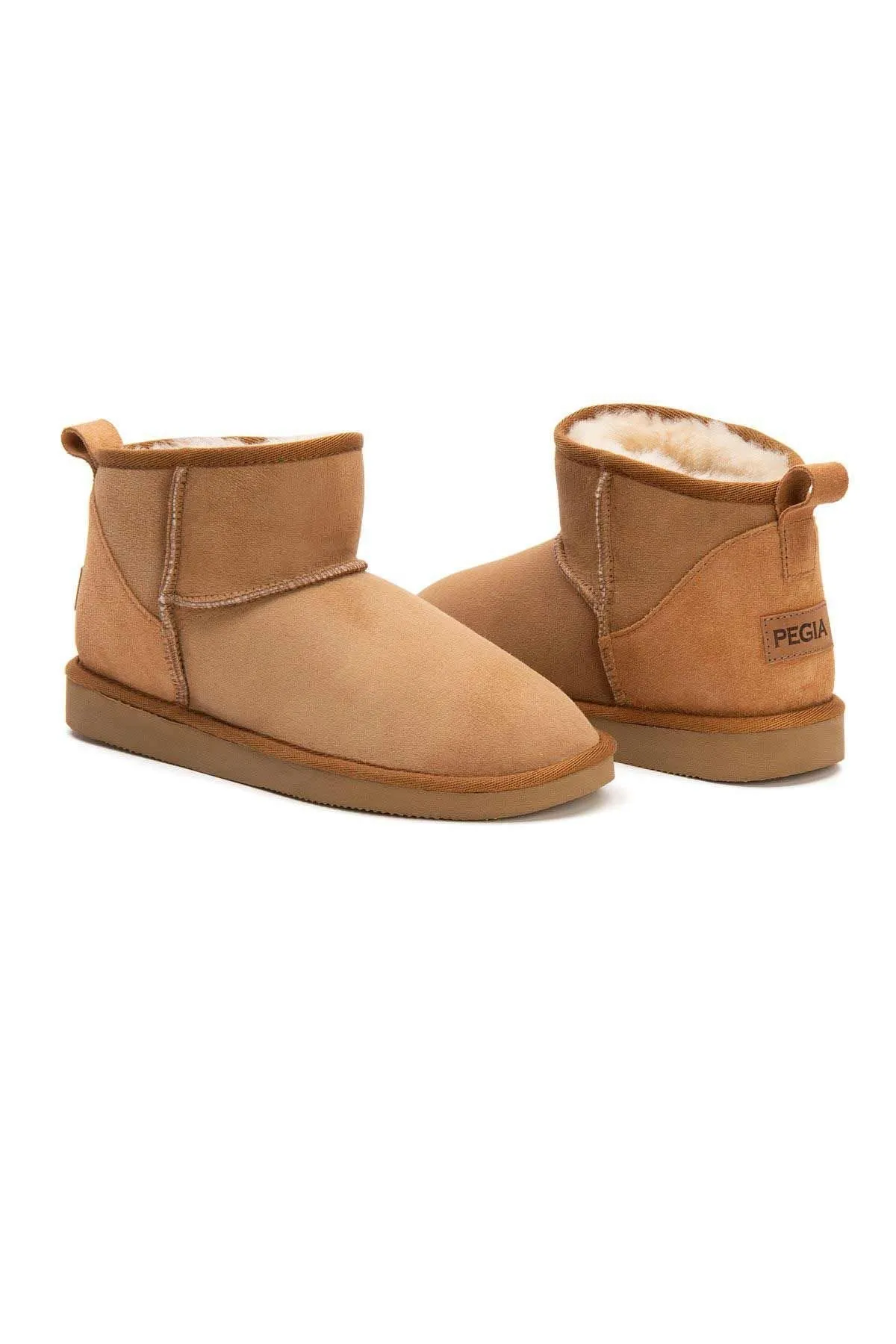 Genuine Sheepskin Women's Mini Boots 191130 Tan