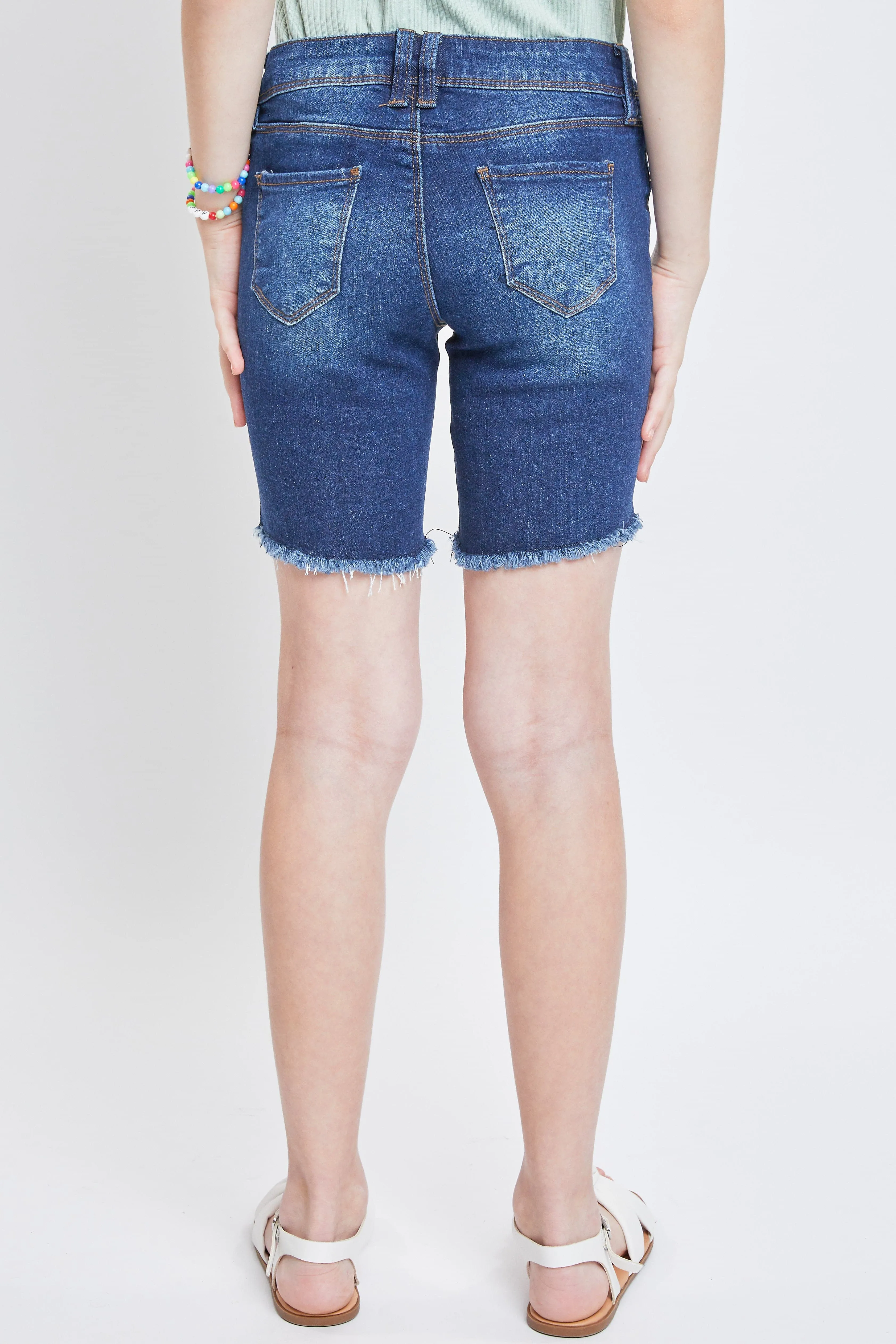 Girls Essential Frayed Bike Shorts