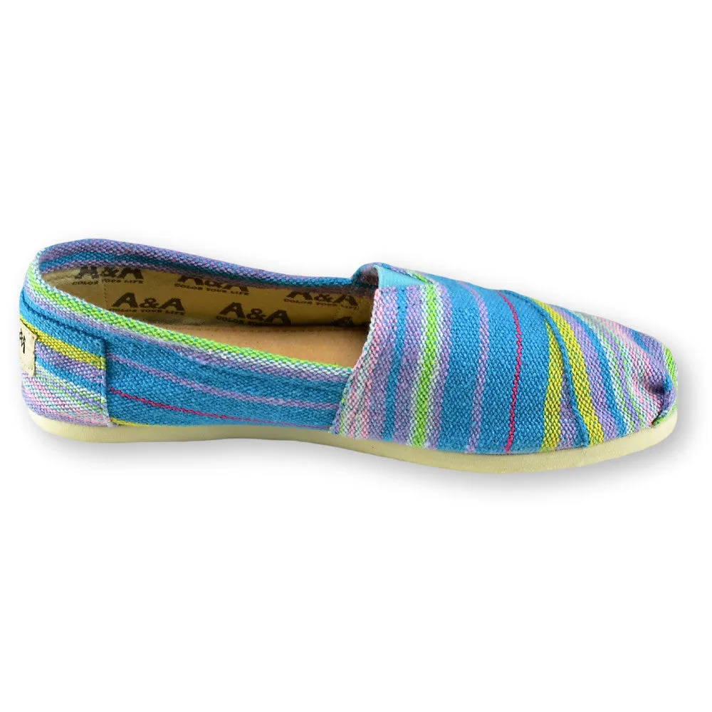 Indie Turquoise Canvas Slip On Shoes for Women