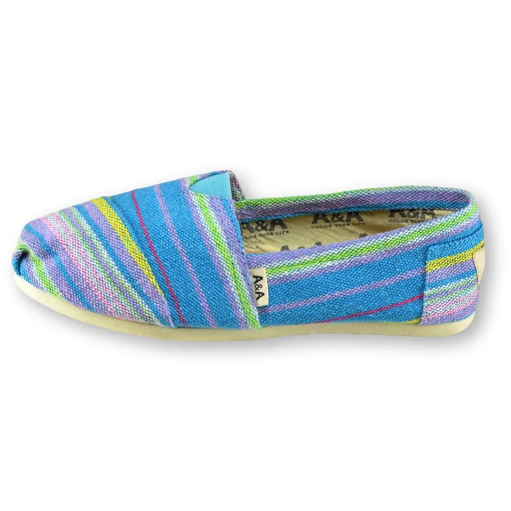 Indie Turquoise Canvas Slip On Shoes for Women