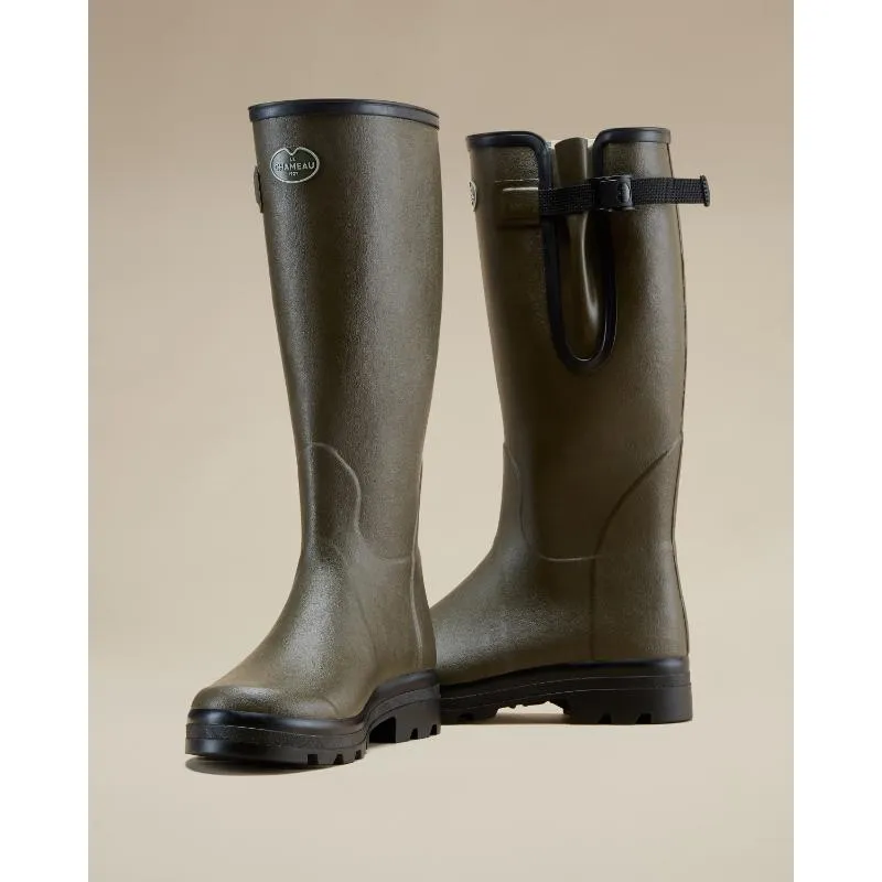 Le Chameau Mens Vierzon Jersey Lined Wellington Boots - Chameau Green