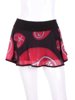 Limited Ghost Heart Mesh LOVE “O” Tennis Skirt on Black