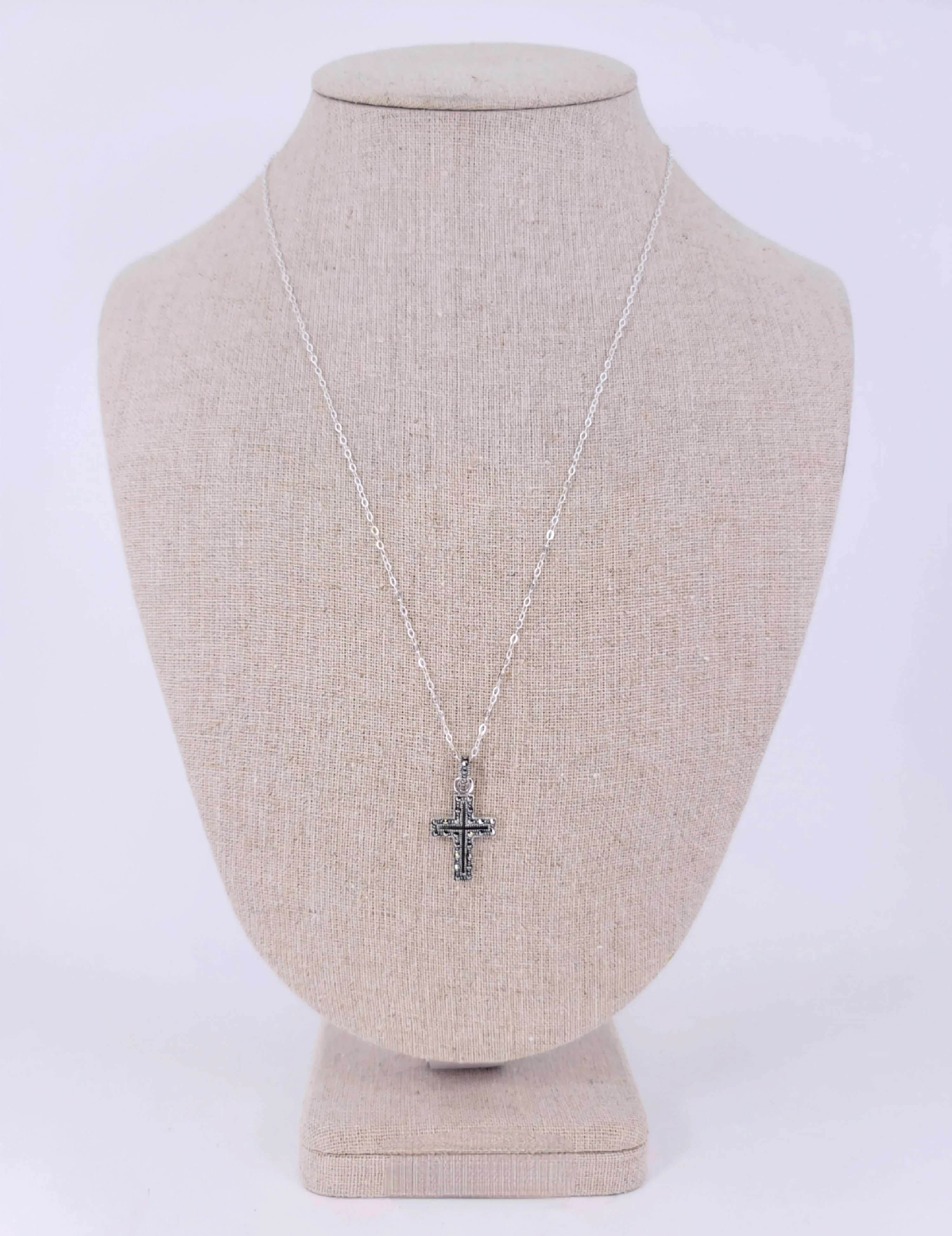 Marcasite Cross Necklace