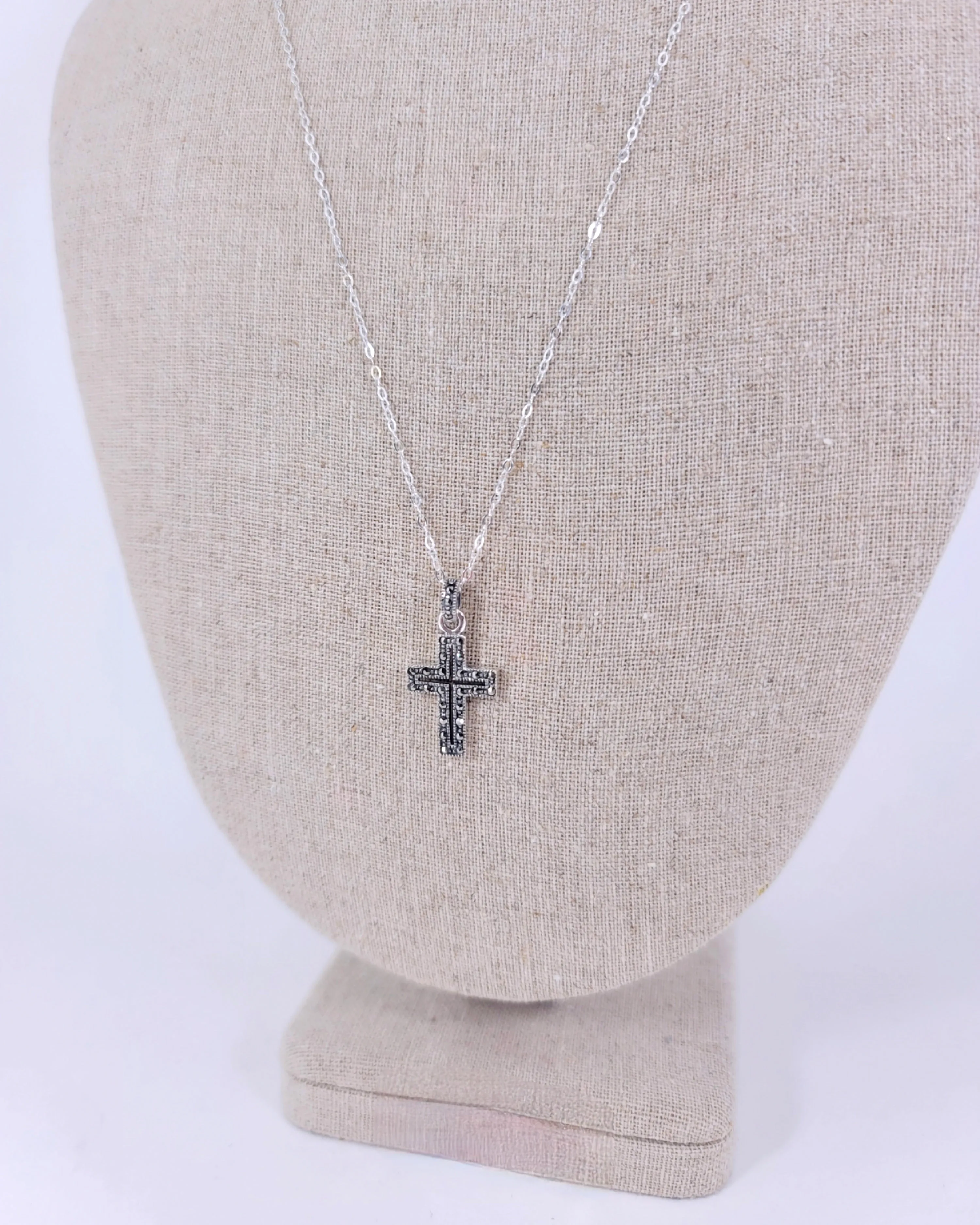 Marcasite Cross Necklace