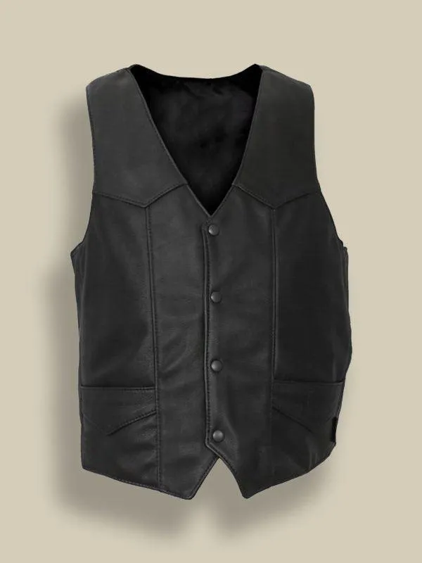 Matte Black Vest for Men