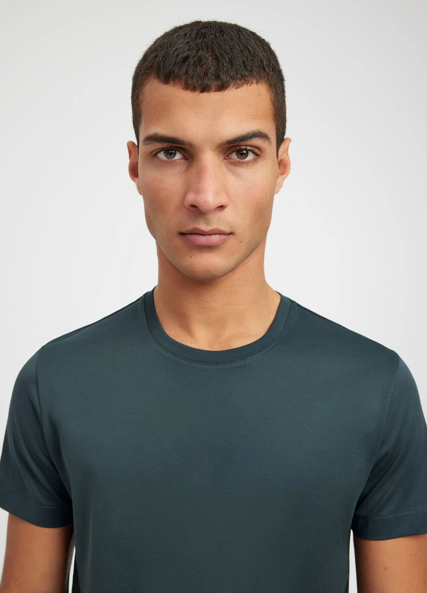 Mercerised Crew Neck T-Shirt Dark Jade