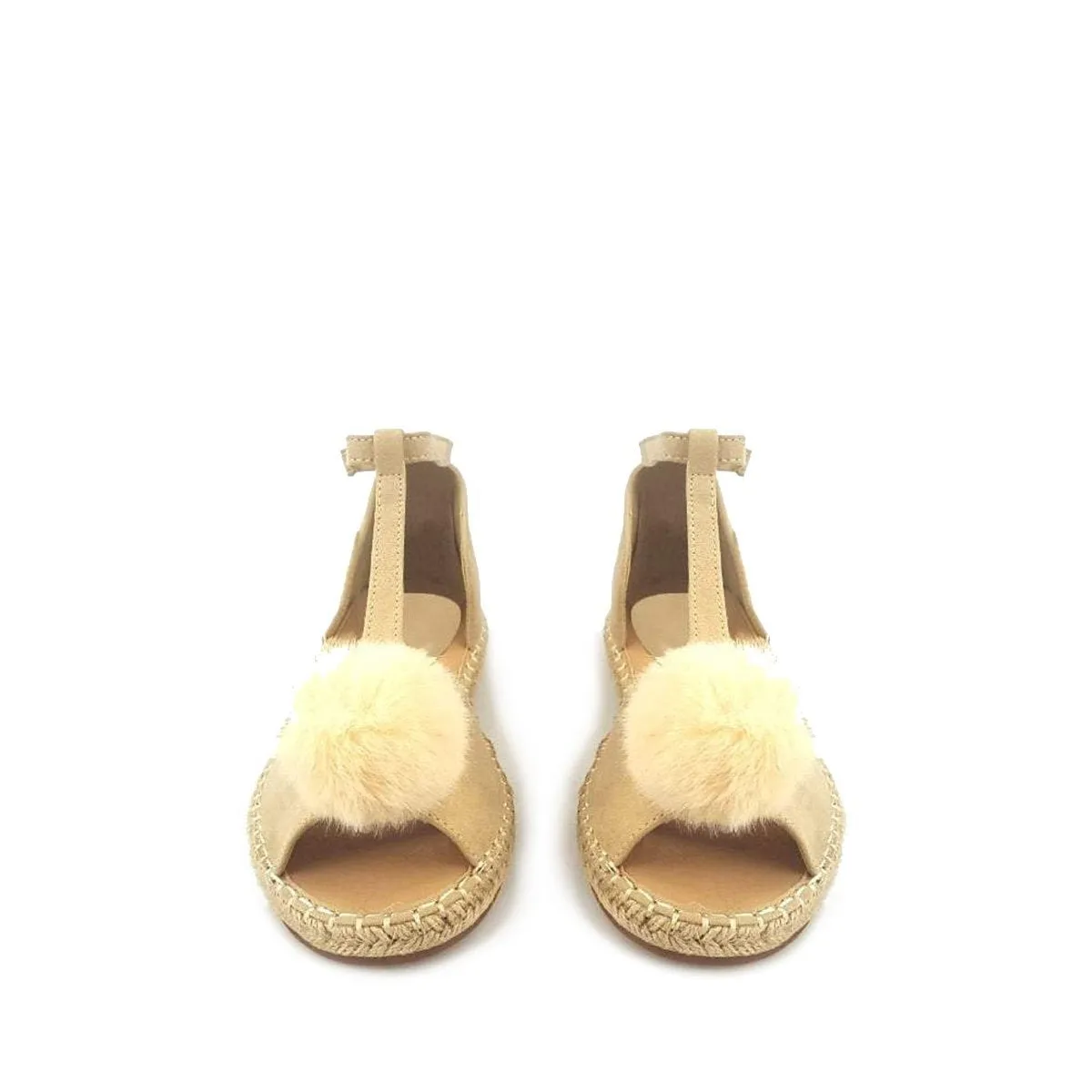 MERCY Flat Anklestrap Pom Pom Sandal