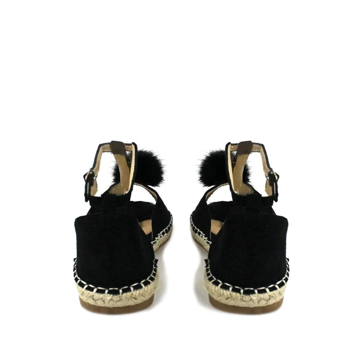 MERCY Flat Anklestrap Pom Pom Sandal