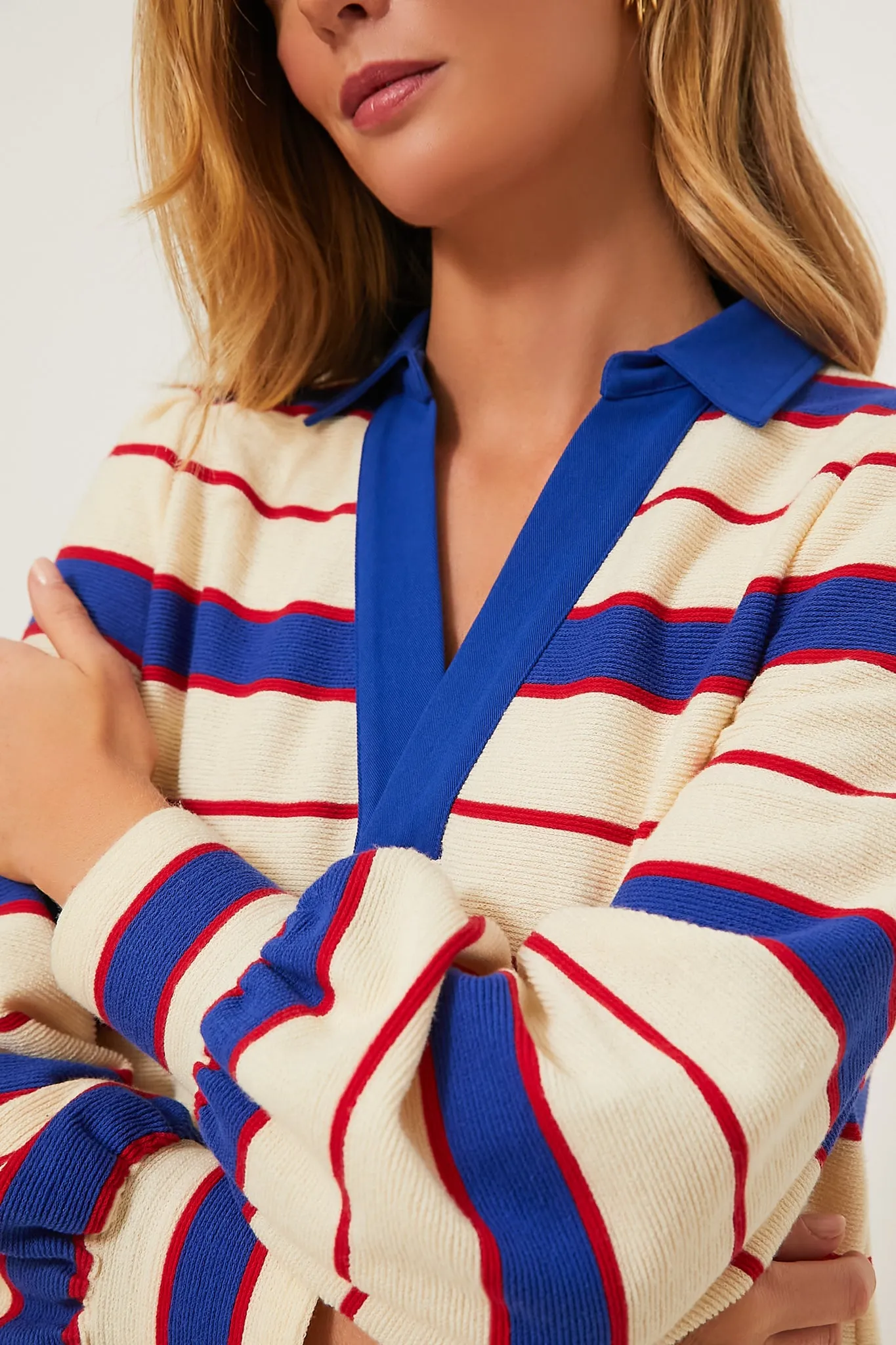 Navy Stripe Bradley Knit Polo Dress