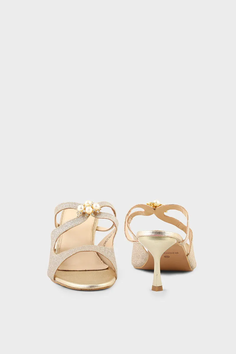 Party Wear Slip On I29230-Golden