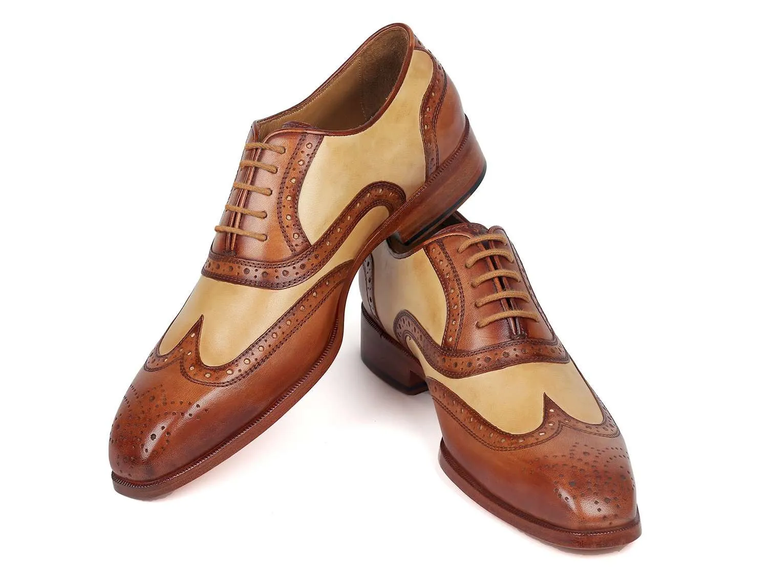 Paul Parkman Brown & Beige Wingtip Oxfords