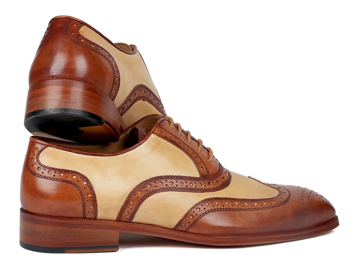 Paul Parkman Brown & Beige Wingtip Oxfords