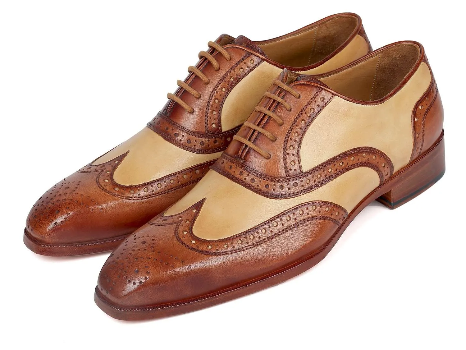 Paul Parkman Brown & Beige Wingtip Oxfords