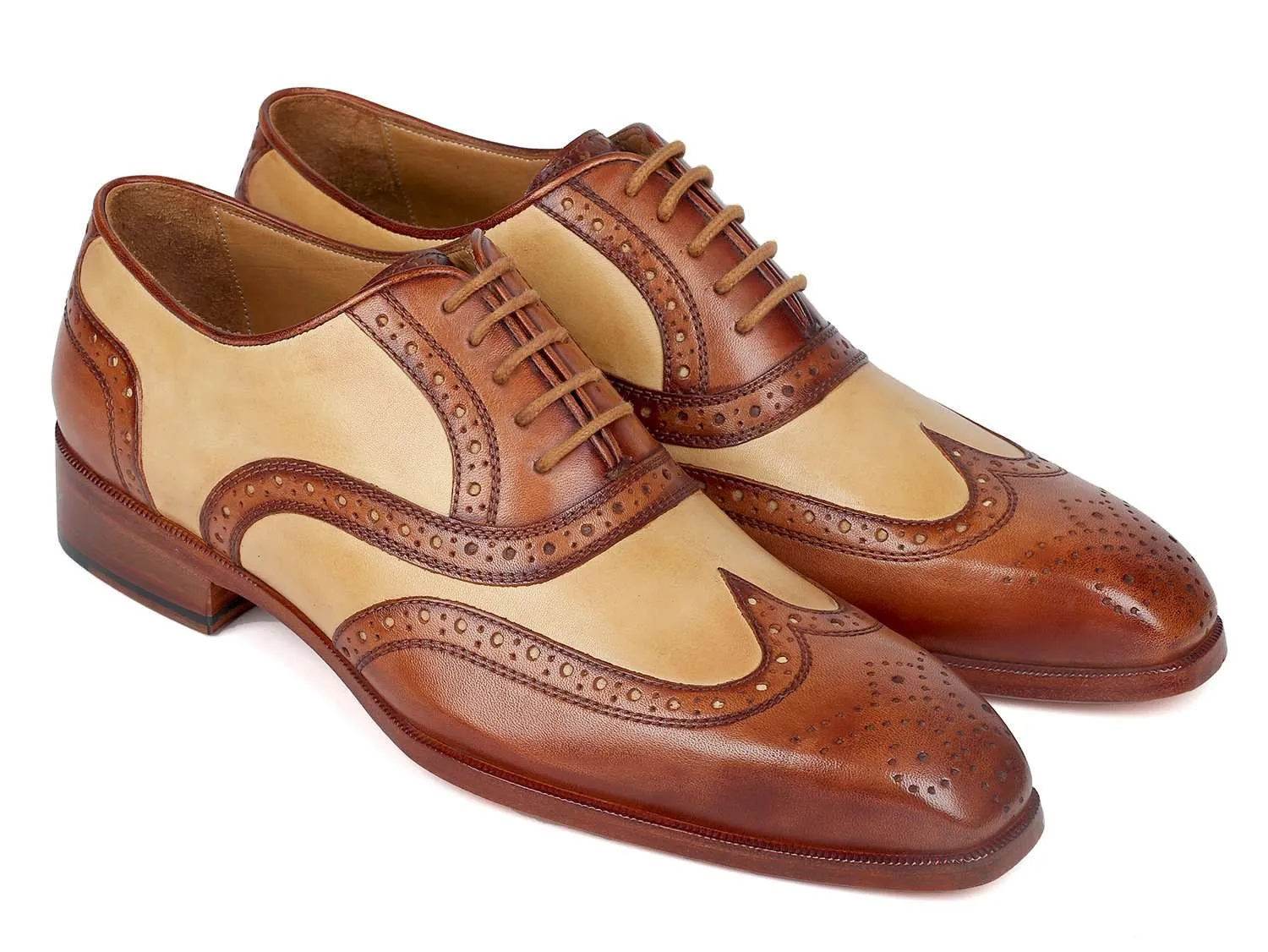 Paul Parkman Brown & Beige Wingtip Oxfords