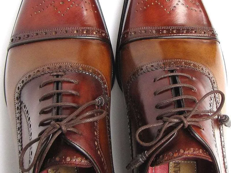 Paul Parkman Captoe Oxfords - Hand-Painted Leather