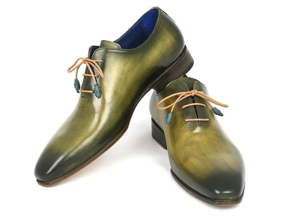 Paul Parkman Green Handpainted Leather Oxfords