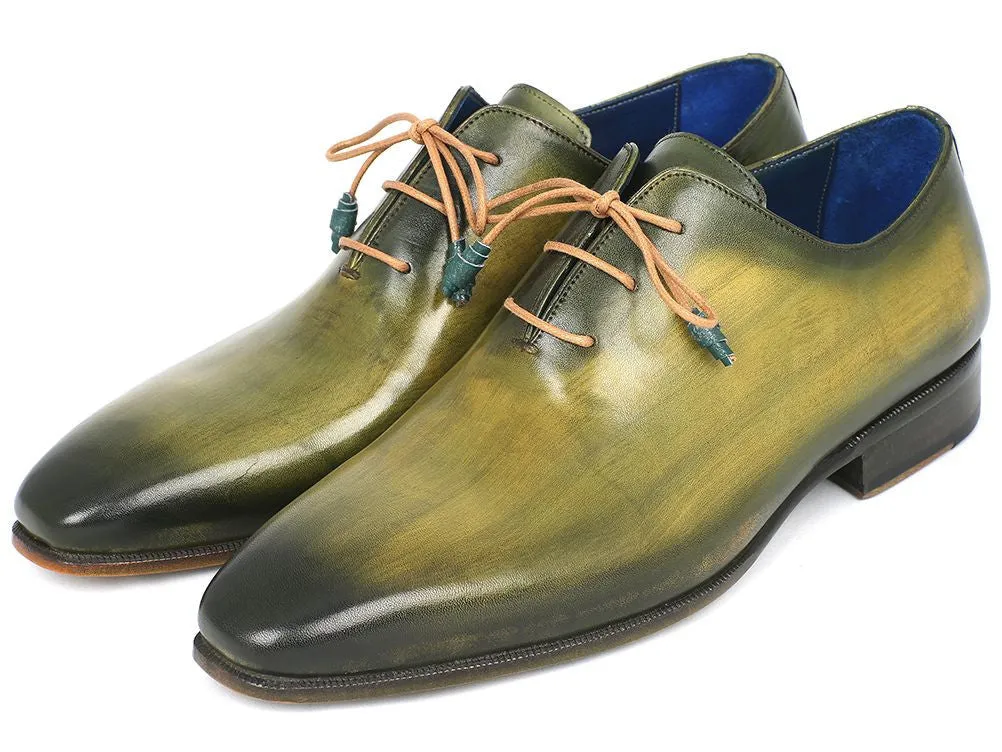 Paul Parkman Green Handpainted Leather Oxfords