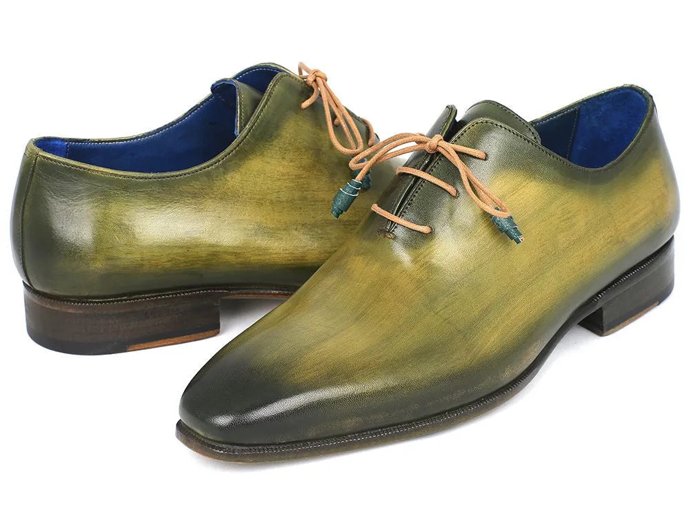 Paul Parkman Green Handpainted Leather Oxfords