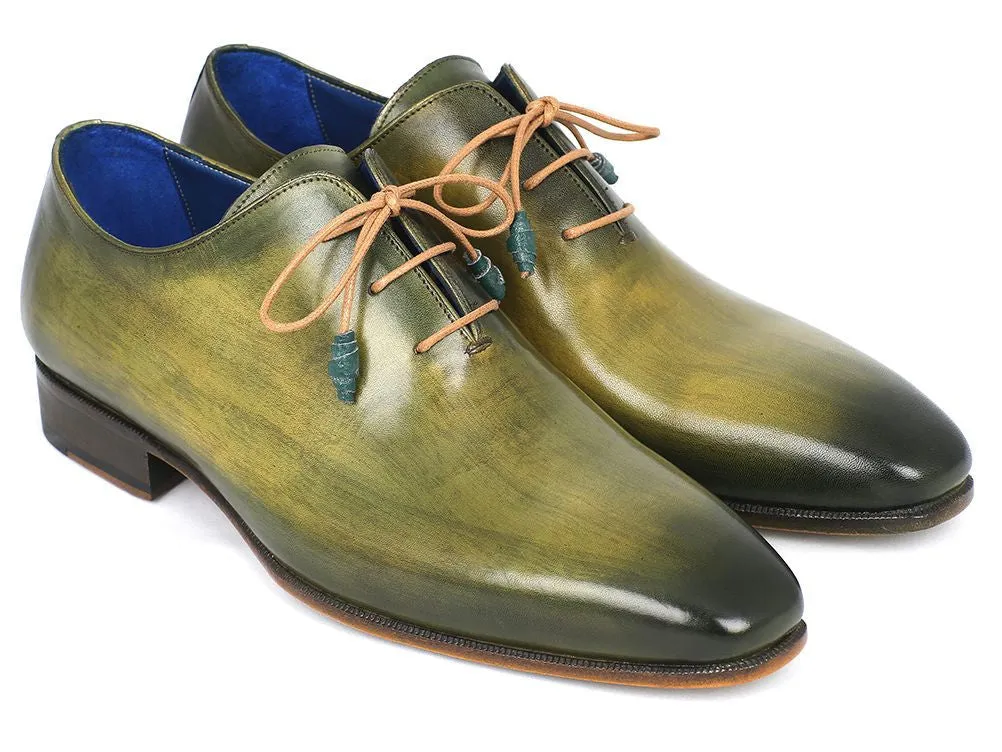 Paul Parkman Green Handpainted Leather Oxfords