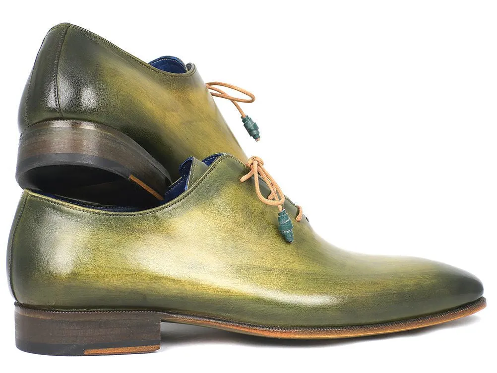 Paul Parkman Green Handpainted Leather Oxfords