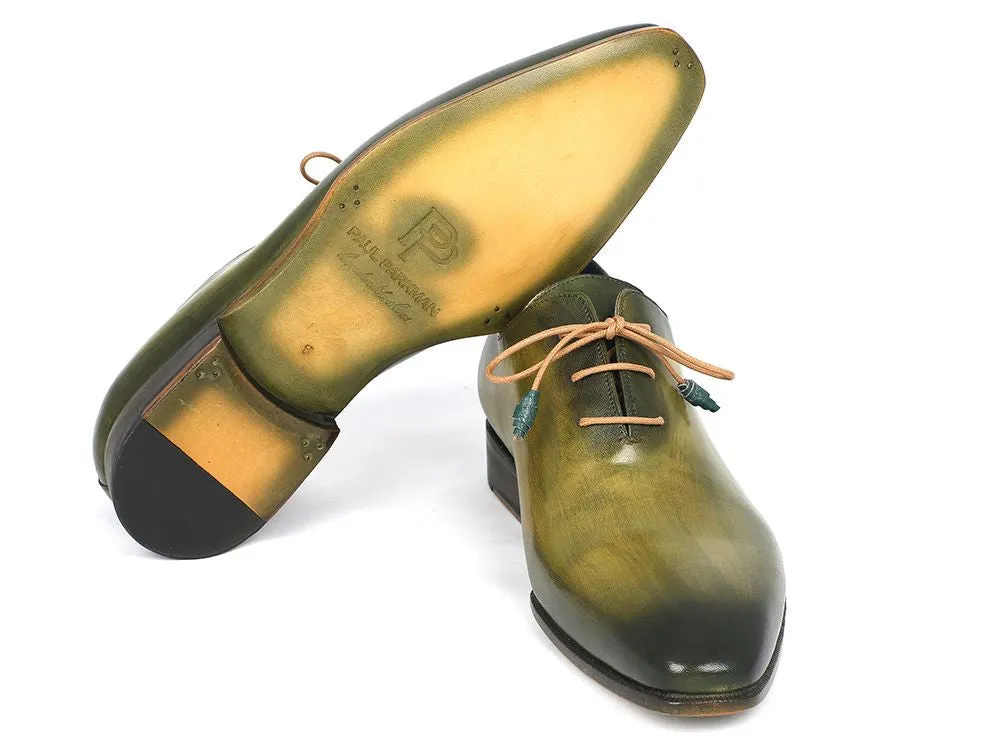 Paul Parkman Green Handpainted Leather Oxfords