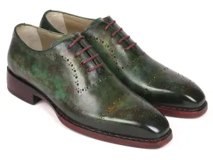 Paul Parkman Green Marble Patina Oxfords