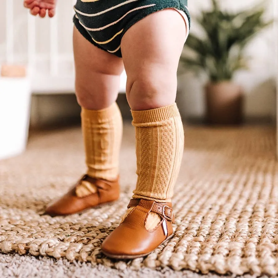 Pecan T-Bar Moccasin with Anti-Slip Sole