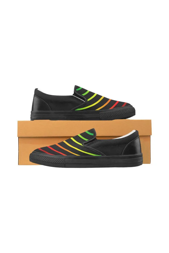 Rainbow Men's Slip-on Canvas Shoes (Model 019)