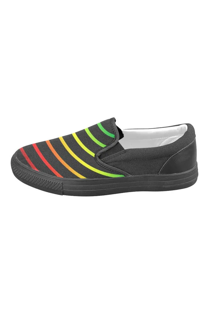 Rainbow Men's Slip-on Canvas Shoes (Model 019)