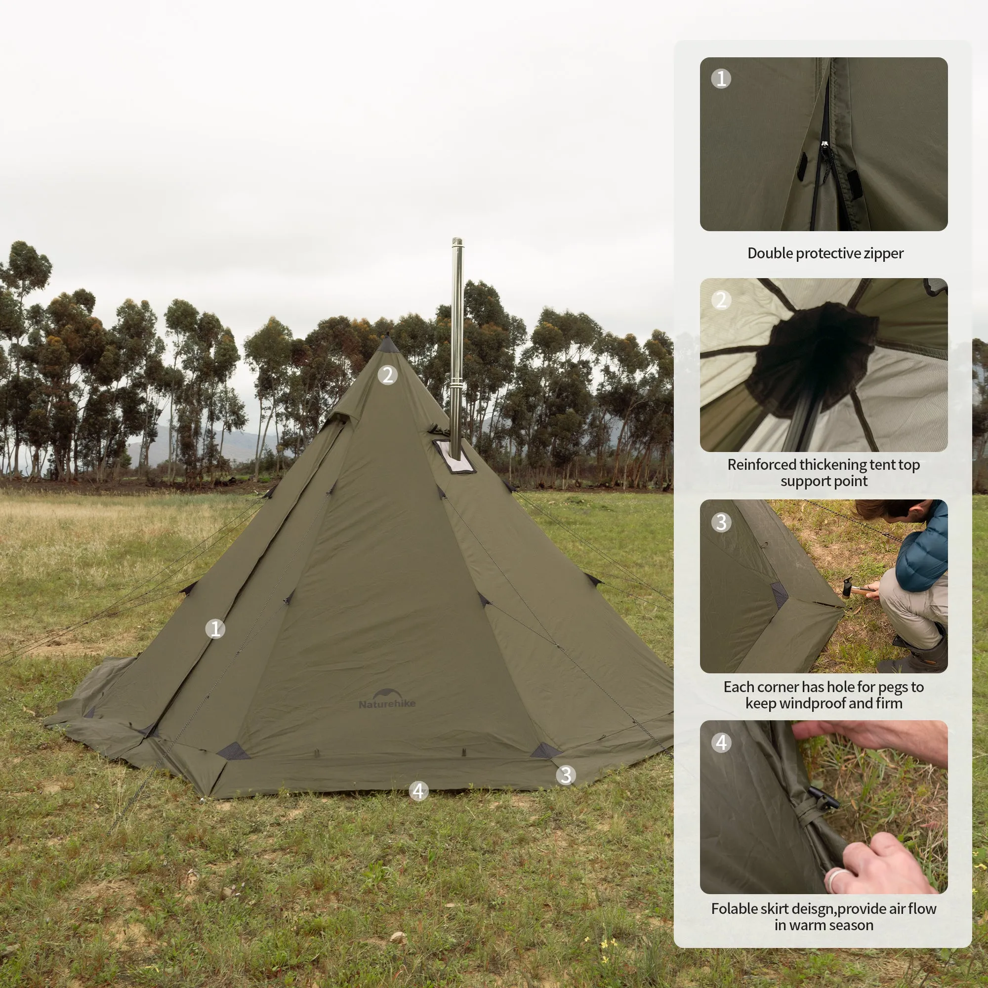 Ranch Fire Octagonal Pyramid Tent