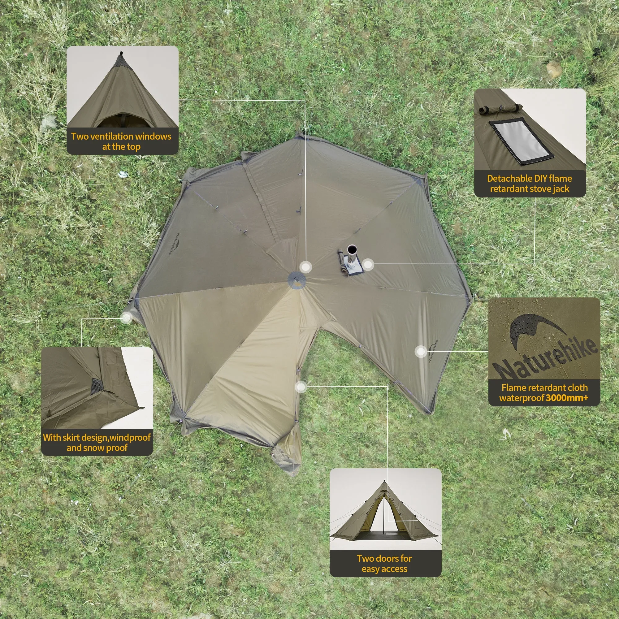 Ranch Fire Octagonal Pyramid Tent