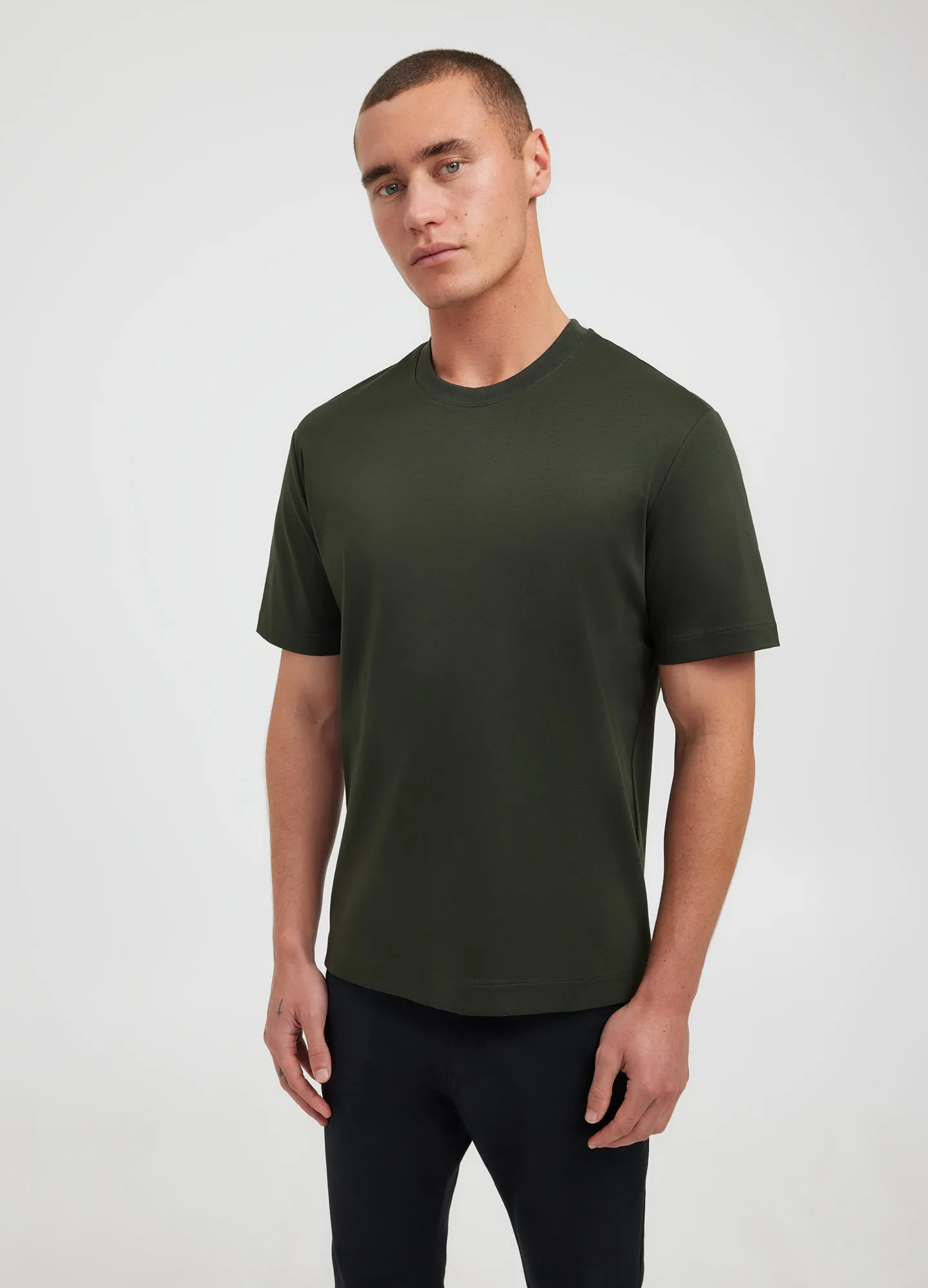 Relaxed Fit Crew Neck T-shirt Khaki