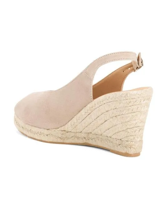 Sling Back Espadrilles Wedges Peep Toe