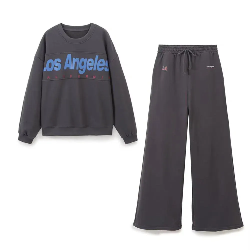 Soleil – Crew neck sweatshirt & jogger-style pants – Los Angeles lounge set