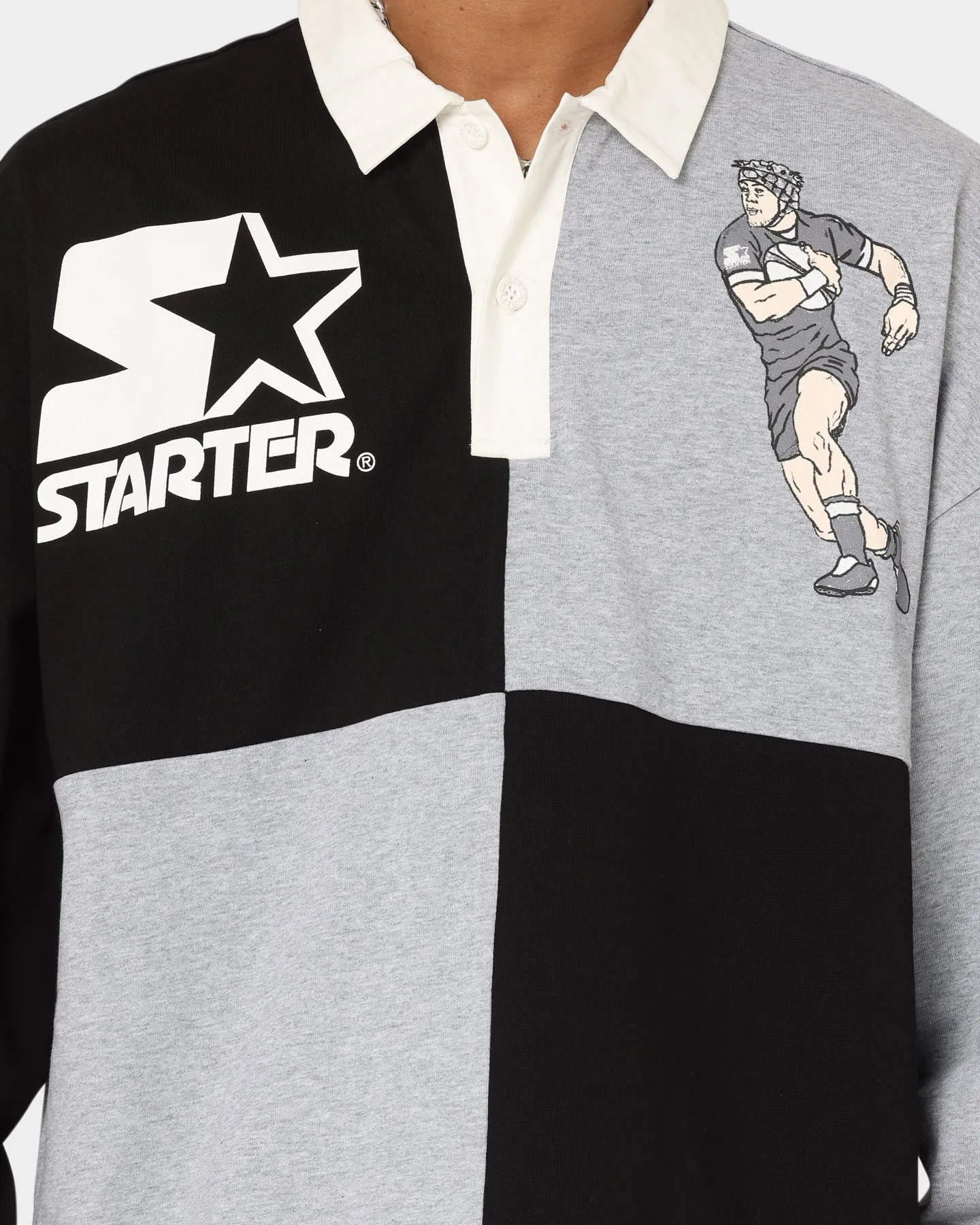 Starter Code Rugby Polo Shirt Black/Grey