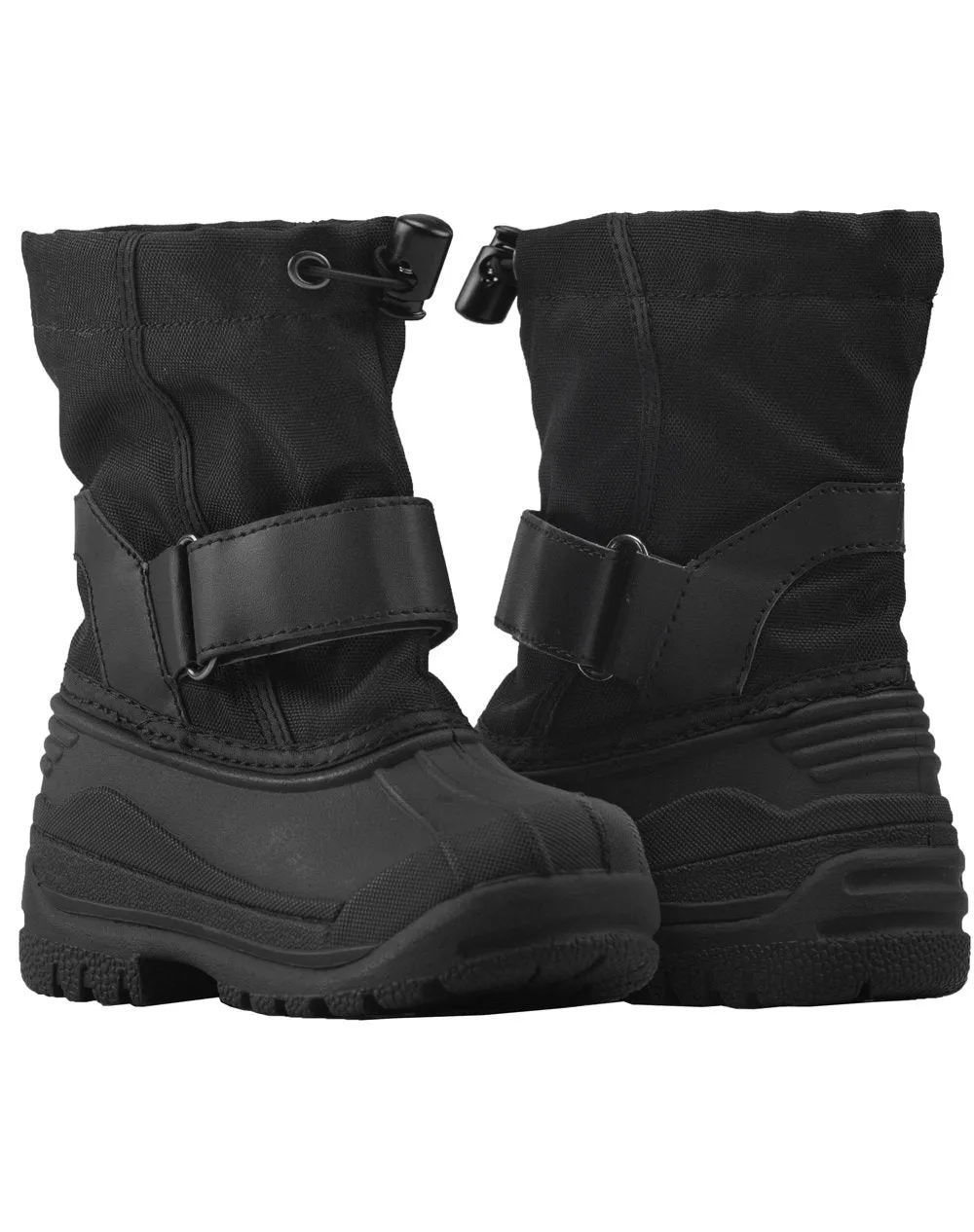 Stealth Black Velcro Snow Boots