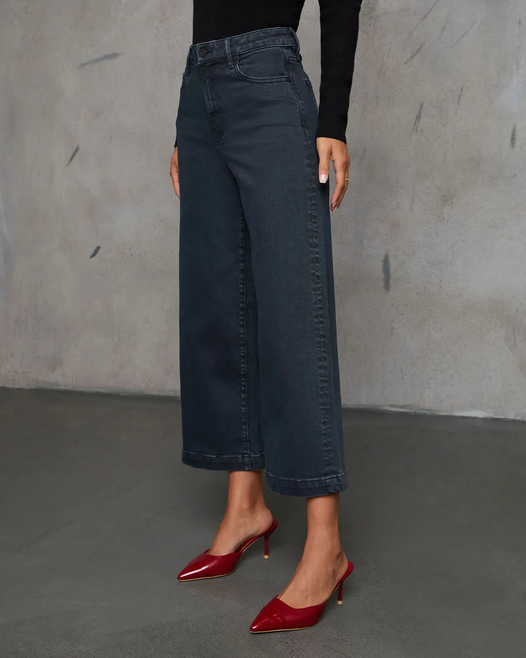 Stick With Me High Rise Cropped Wide Leg Jeans