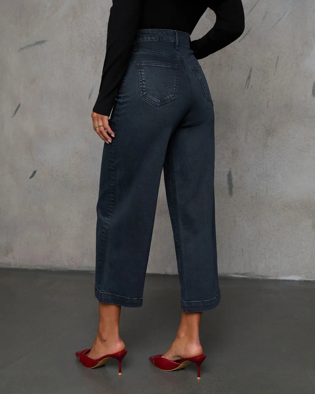 Stick With Me High Rise Cropped Wide Leg Jeans