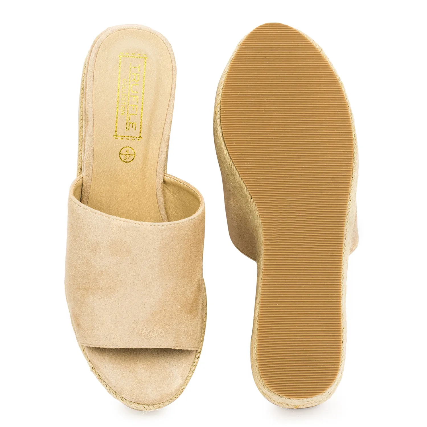 Stone Flat Espadrille Wedges