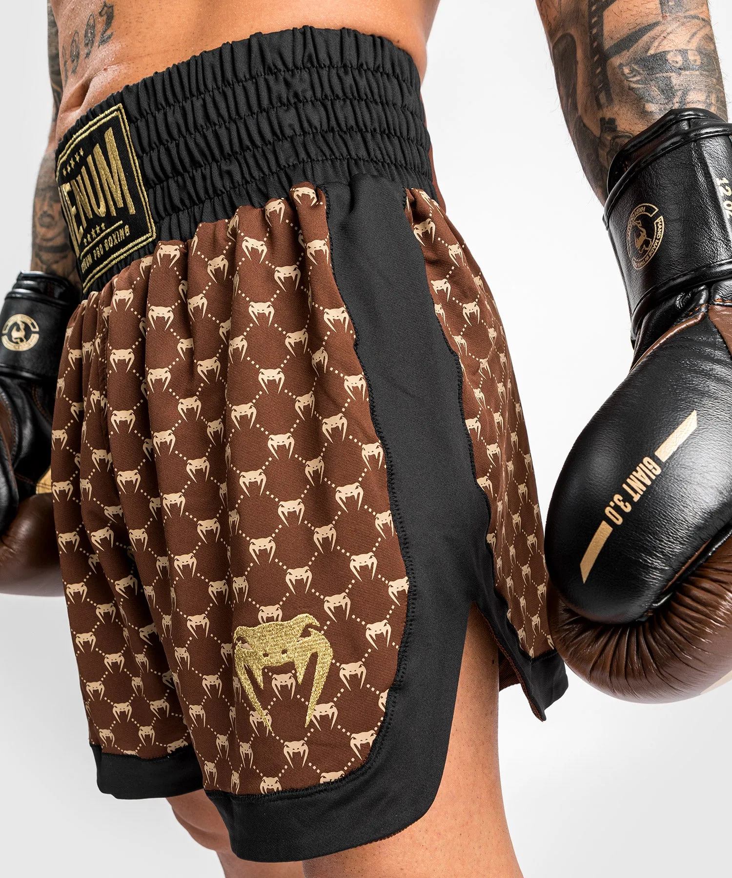 Venum Monogram Boxing Short - Black/Brown