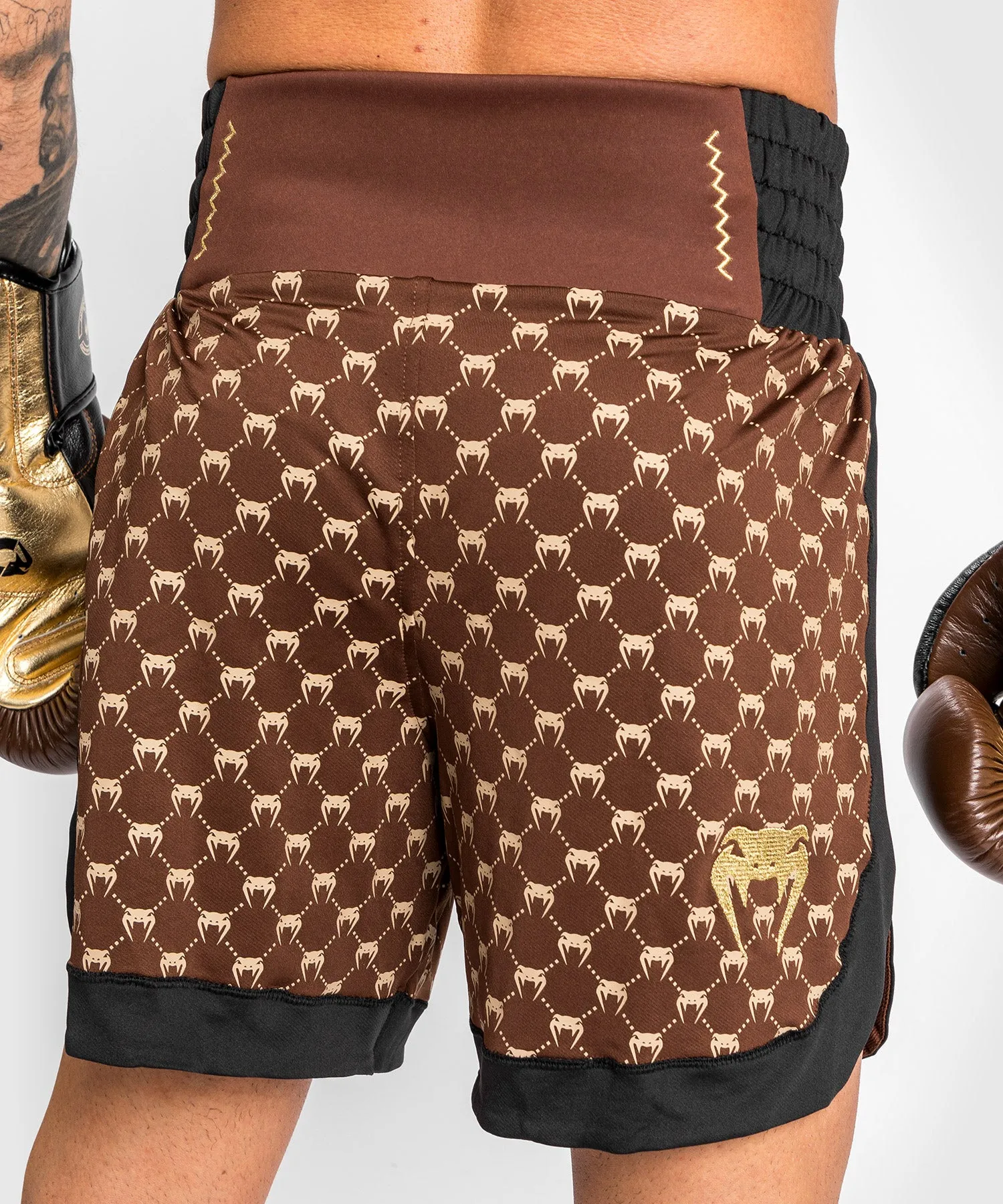 Venum Monogram Boxing Short - Black/Brown